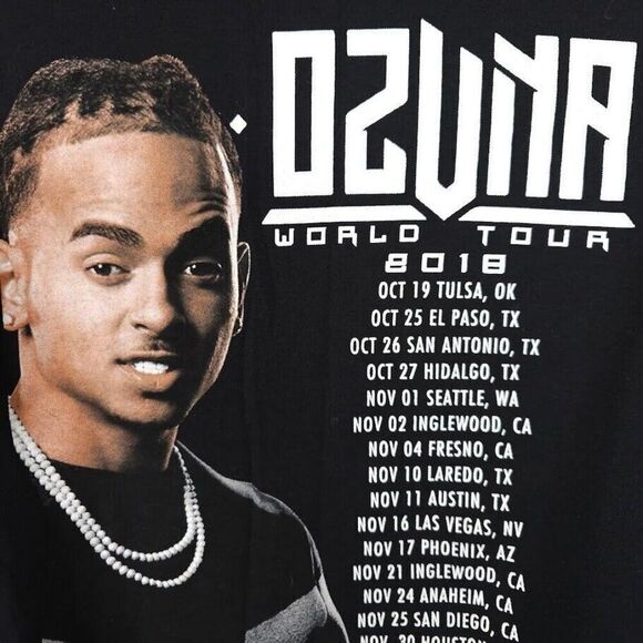 Ozuna T Shirt Mens Size Medium Black 2018 World Tour Puerto Rican Singer Rapper - Picture 6 of 9